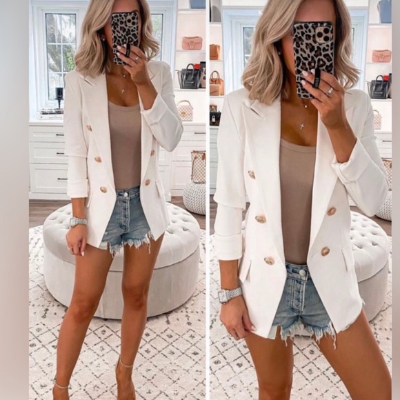 Attitude Unknown Women's Metallic Button Blazer Small - Picture 11 of 12